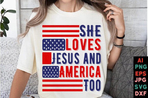 4th of July PNG & Christian America SVG for T-Shirt Designs