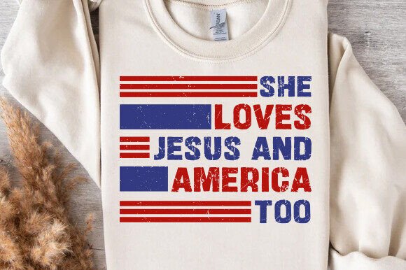 4th of July PNG: Christian America T-Shirt Designs