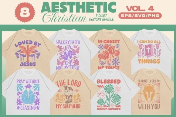 AESTHETIC CHRISTIAN T-SHIRT BUNDLE Vol.4: T-Shirt Designs