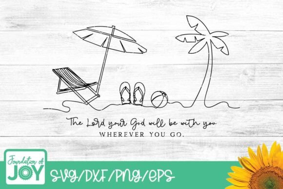 Christian Beach SVG, Joshua 1:9 PNG