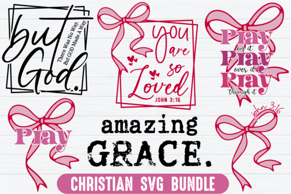 Christian Coquette Bow SVG PNG Bundle for T-Shirt Designs