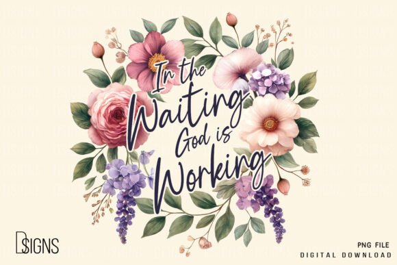 Christian Flowers Floral God is Working T-Shirt Designs