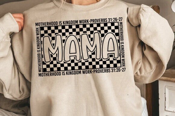 Christian Mom SVG, Retro Checkered Mama T-Shirt Designs