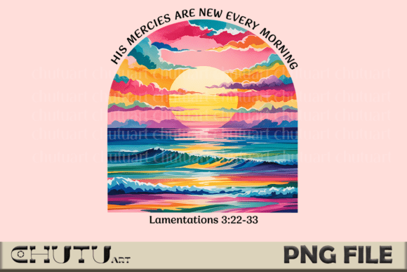 Christian Sunset Bible Verse PNG for T-Shirt Designs