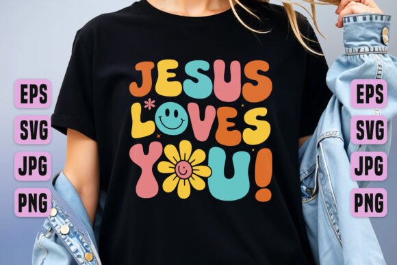 Jesus Loves You Smile Clip Art PNG SVG for T-Shirt Designs