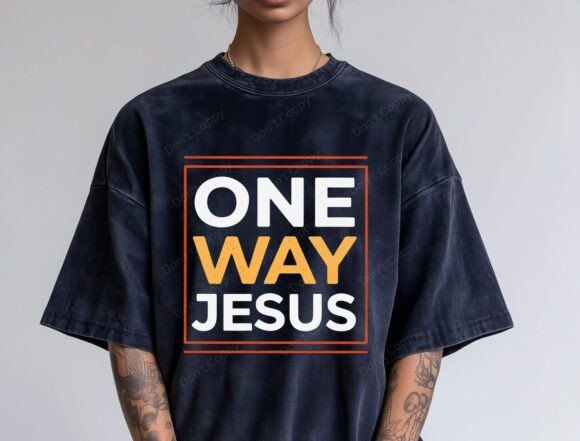 One Way Jesus PNG: Christian T-Shirt Designs